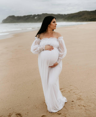 FOR HIRE / RENT tulle robe Beige Maternity Photoshoot Event Dress  Th –  MaternityDressHire