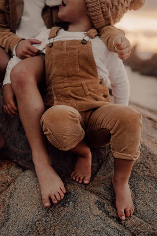 98% Cotton Cord material Boy Outfits For Hire Australia: Jamie Kay Jordie Overall - Barley - Brown Overall Outfit for Boys Australia