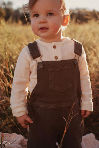 Unisex outfit for family photoshoots: Jamie Kay Reign Short Overall - Juniper - Boy Outfits For Hire