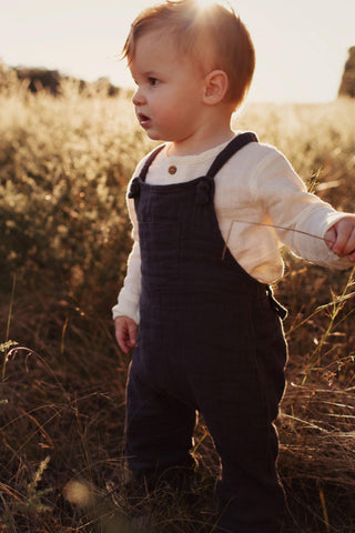 Organic cotton muslin comfort boy outfits for hire Australia: Jamie Kay River Onepiece - Boy Outfits For Hire - Boy Outfits For Photoshoots