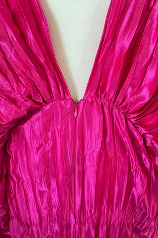 Rear Zip Closure Maternity Gown - L’idée De Luxe Gown - Metallic White - Red Carpet Maternity Dress For Hire