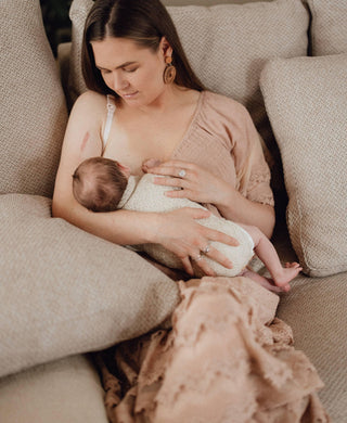 Lorraine Mocha Lace Maxi Dress - Family Photoshoot Dress Hire  for AUS 10-14 - Breastfeeding-Friendly