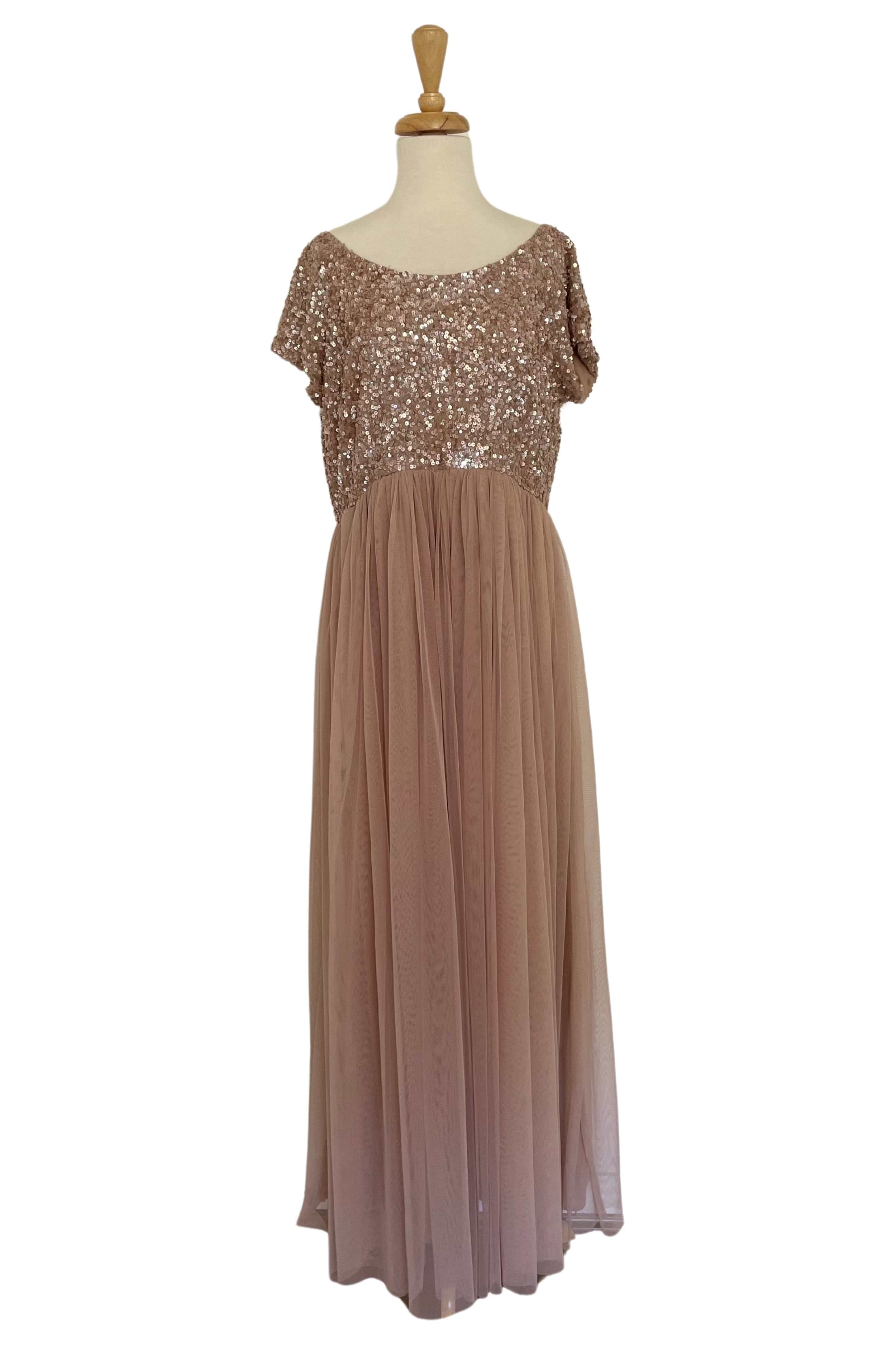 Maya Maternity Short Sleeve Tulle Maxi With Sequins: Hire Now