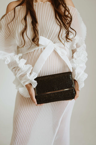 Olga Berg Black Clutch Hire