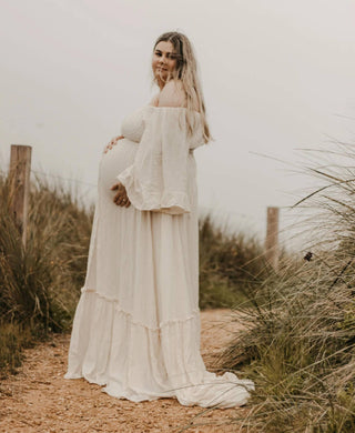Ivory Ruffle Me Open Reclamation Gown – Sugar Bump Gown Rentals