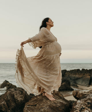 Elegant Bump Friendly Gown Rental - Maternity Dress Hire: Reclamation Wonderment and Awe Gown