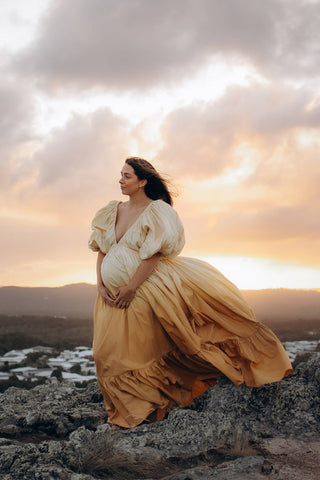 White Maternity Photoshoot Dress Hire Australia – Luxe Bumps AU