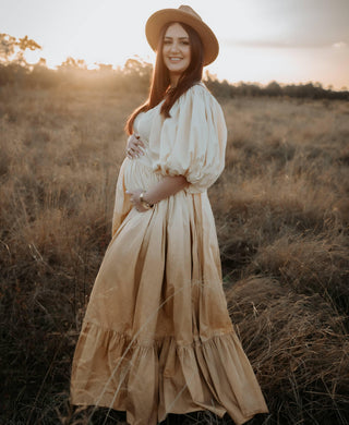 Maternity Dress Hire - Rooh Collective Birthday Gown - Sun Ombre - Capture stunning photos - Hire now for maternity and beyond!