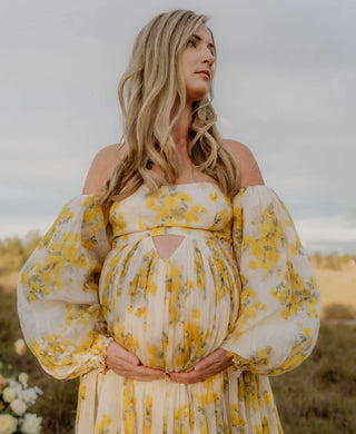 Hand-Dyed Maternity Dress Hire - Rooh Collective Poppy Maxi Dress