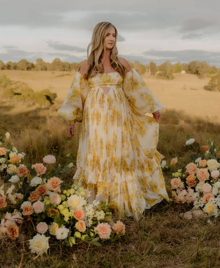 Maternity Dress Hire for Special Moments - Rooh Collective Poppy Maxi Dress