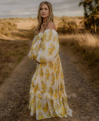 Romantic Maternity Dress Hire for Photoshoot, Baby Shower, and as a wedding guest - Rooh Collective Poppy