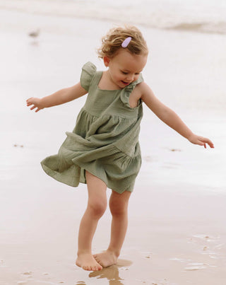 Sage dress for little girls