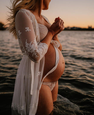 Chic Maternity and Wedding Gown Alternative - Spell Canyon Moon Mesh Duster - Vintage Lace Piece by Spell & the Gypsy
