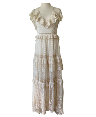 Made of Luxurious Materials: Silk & Lace Maternity Wedding Dress Hire - Spell Chloe Gown