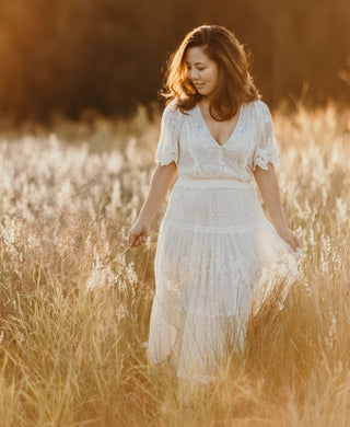 Dawn Midi Dress Classic White Cotton