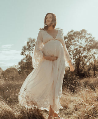 Stunning Flared Sleeves - Maternity Dress Hire Australia - Spell Imogen Gown