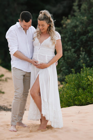 Matching Slip Included Lace Maternity Dress Hire - Spell Wild Belle Gown