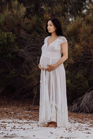 Spell Wild Belle Gown: Maternity Dress Hire - Airy and Light Maternity Photoshoot Dress