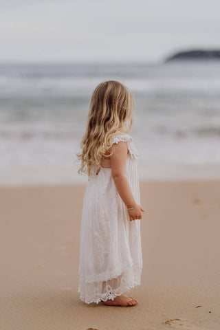 Relaxed Beach Wedding Dress - Tea Princess Chloe Dress - Girl Dresses For Hire