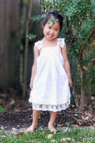 Summer Special Occasion Dress - Tea Princess Ivory French Vanilla Dress - Girl Dresses For Hire