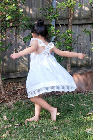 Size 3 Girl's Dress for Hire - Tea Princess Ivory French Vanilla Dress - Girl Dresses For Hire
