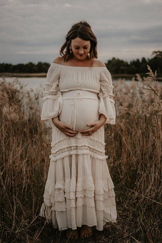 Romantic Bohemian Maternity Dress Hire - The Boho Shed Angelica Dress