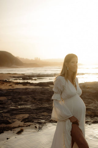 The Boho Shed Eloise Dress: Maternity Dress Hire - Breastfeeding Friendly Boho Photoshoot Dress