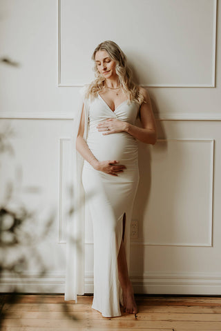 White Maternity Photoshoot Dress Hire