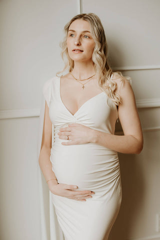 Plunge Neckline Maternity Photoshoot Dress Hire