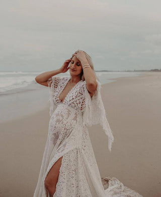 Handmade Vintage Lace Maternity Dress Hire: We Are Reclamation Bewitched By Boho Gown