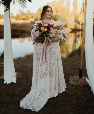 One Size Fits All Maternity Wedding Dress Hire: We Are Reclamation Bewitched By Boho Gown