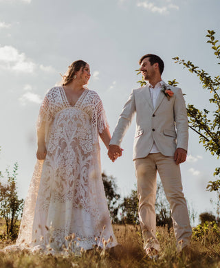 Boho Plus Size Friendly Maternity Wedding Dress Hire: We Are Reclamation Bewitched By Boho Gown