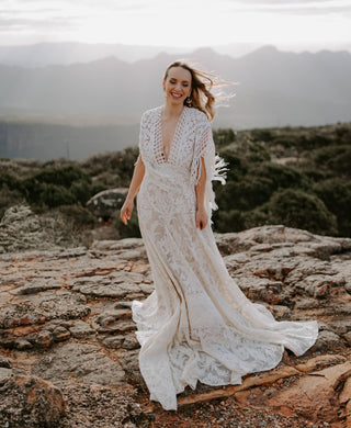 Handcrafted Vintage Lace Maternity Wedding Dress Hire: We Are Reclamation Bewitched By Boho Gown
