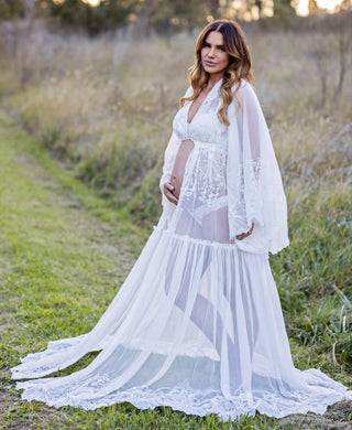Ethereal Off-White Maternity Gown - We Are Reclamation Bloom Where You Are Gown - Maternity Dress Hire