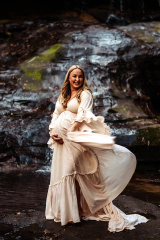 Elegant Bump-Friendly Gown Australia: Maternity Dress Hire - We Are Reclamation Dreams Like These Gown