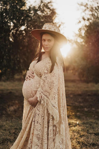 Boho Lace Maternity Gown