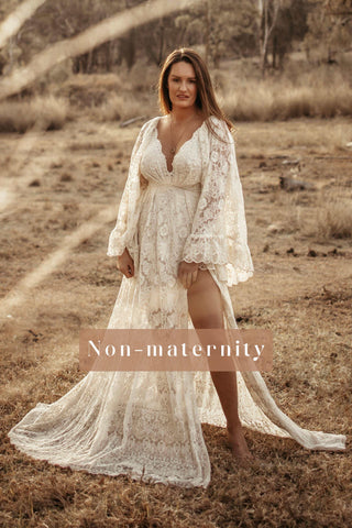 Elegant Ivory Lace Maternity Dress Hire - We Are Reclamation Much Love Gown - Reclamation Gown Rental Australia