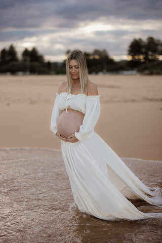 We Are Reclamation There Is Nothing Quite Like You Two Piece Gown - Maternity Photoshoot Dress