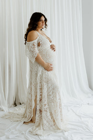 Unique Wedding Gown For Maternity and Beyond -Maternity Dress Hire - We Are Reclamation There Is Only This Moment Gown - Reclamation Gowns Rental Australia