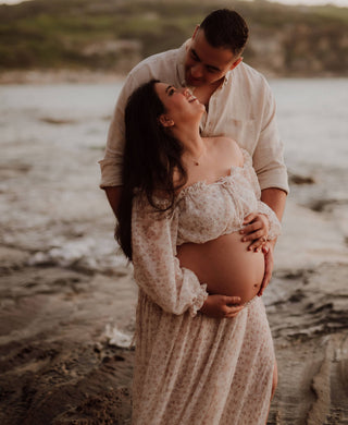 Floral Maternity Dress Hire: One Size Fits Most AUS 8-22 - We Are Reclamation There’s Nothing Quite Like You Two Piece Floral Gown - Reclamation Gown Rental Australia