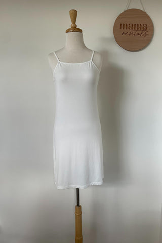 Mama Rentals White Maternity Slip for white or off white see-through dresses made from smooth and soft fabric