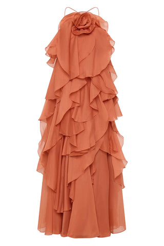 Aje Pandorea Layered Maxi Dress on a white background