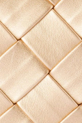 Olga Berg Quinn Woven Gold Clutch