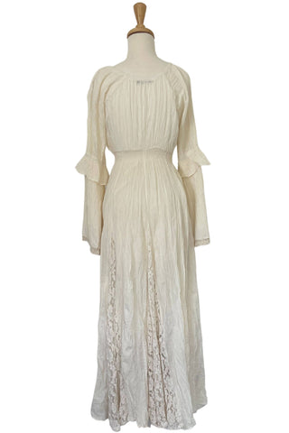 The Boho Shed Eloise Dress: Maternity Dress Hire - Lace adorned skirt Maternity Photoshoot Dress