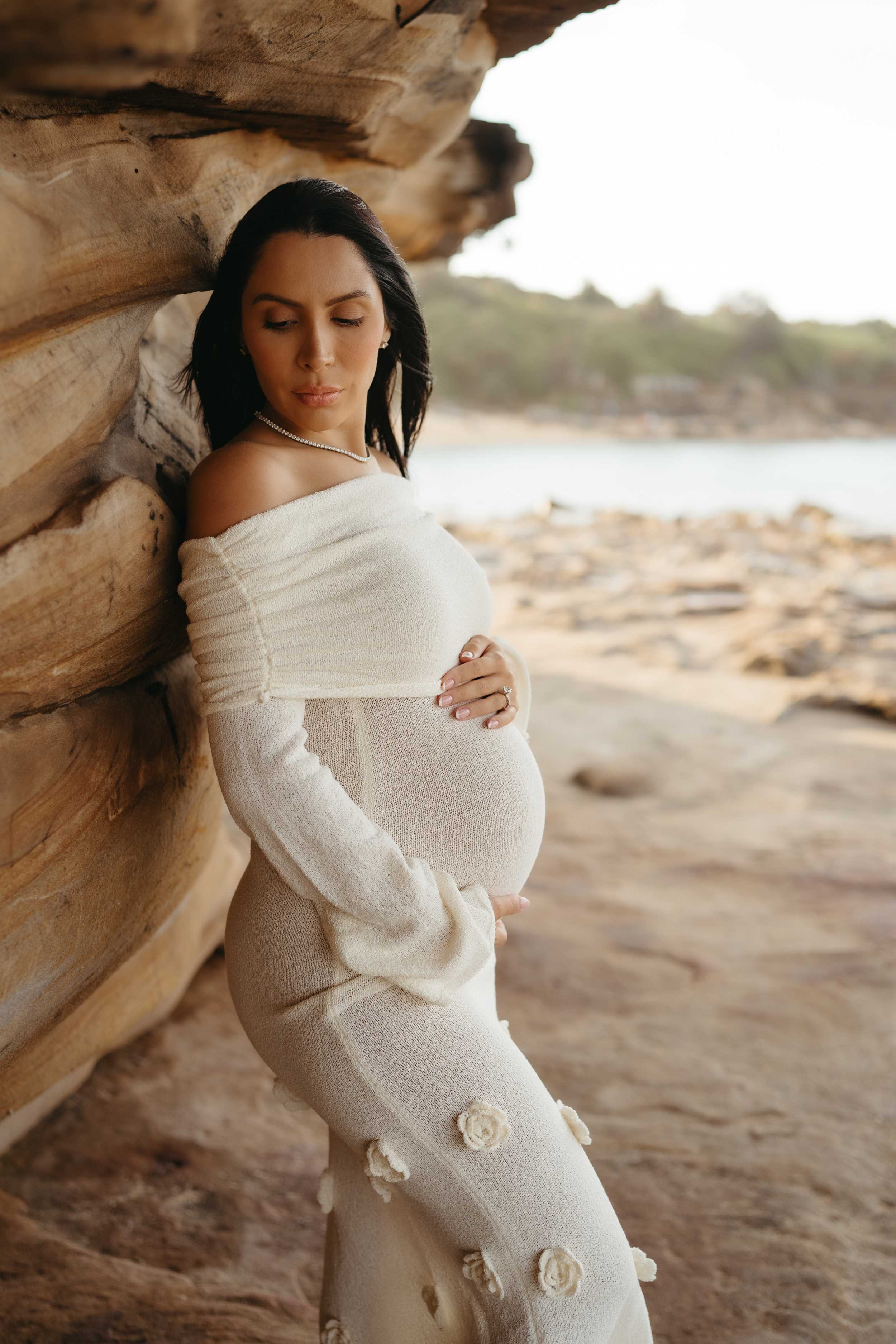 Meshki Kiki Off Shoulder Knit Rose Maxi Dress | Mama Rentals Meshki Kiki Off Shoulder Knit Rose Maxi Dress | Mama Rentals
