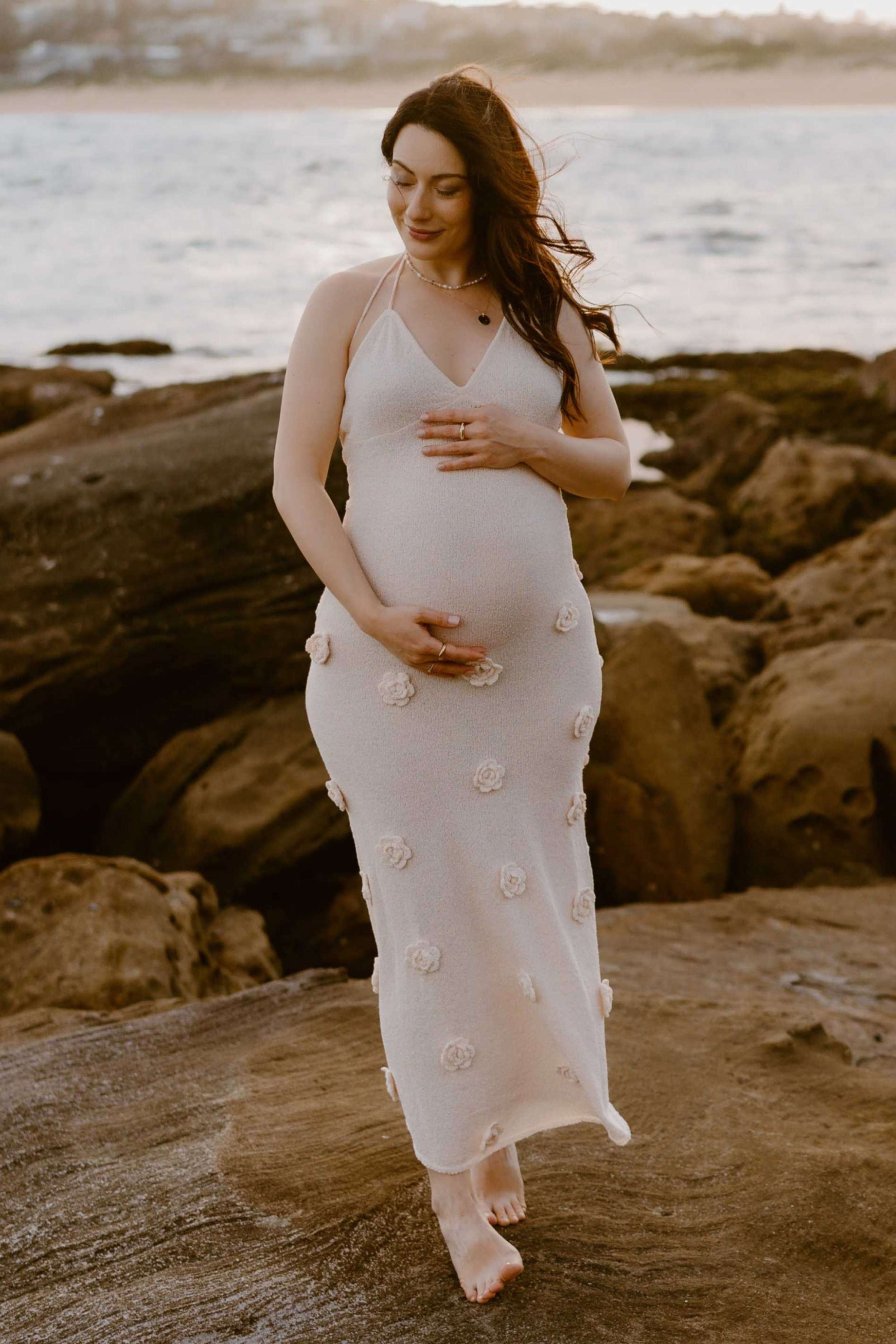 Meshki Suki Knit Maxi Dress in Nude | Mama Rentals Meshki Suki Knit Maxi Dress in Nude | Mama Rentals
