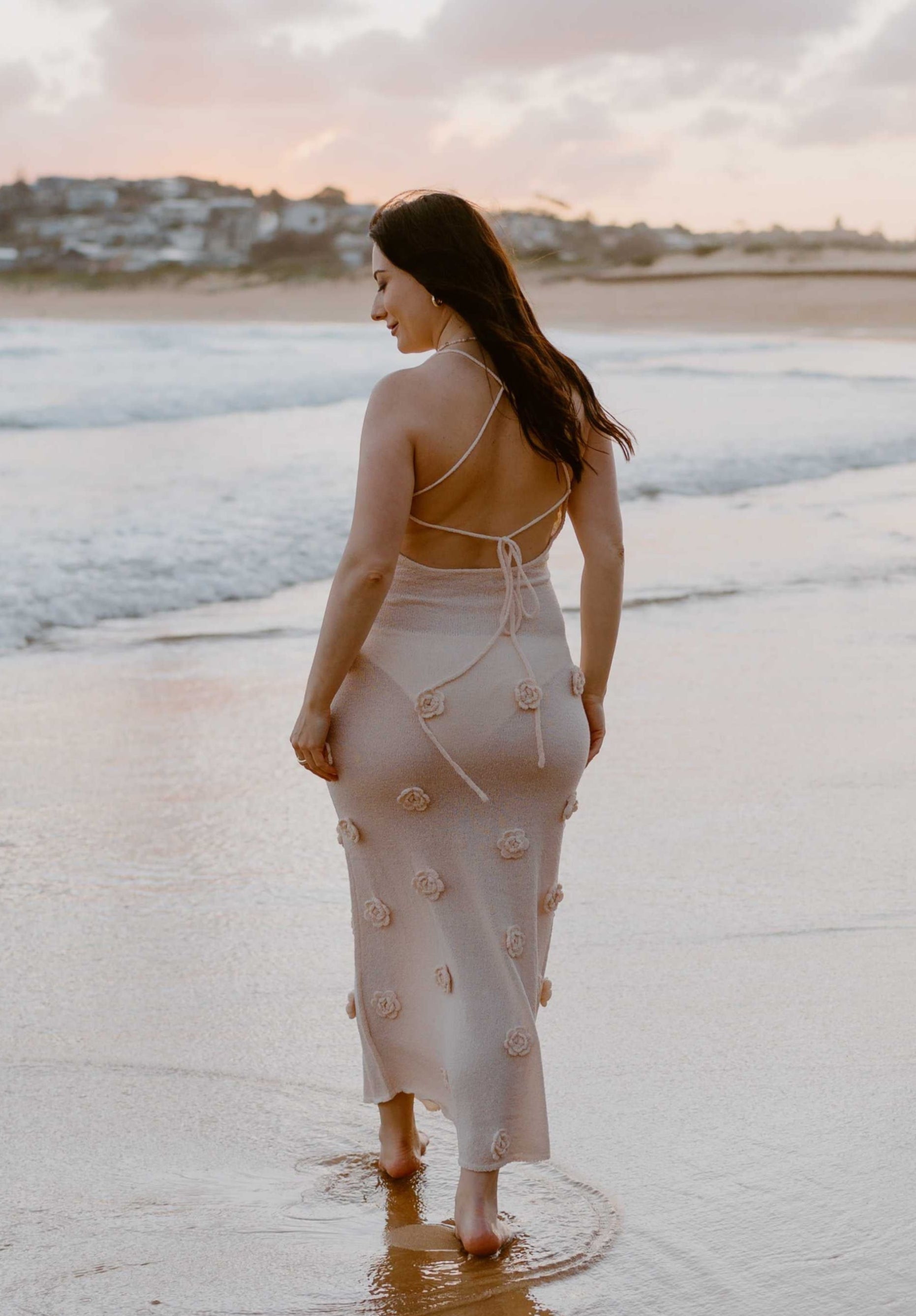 Meshki Suki Knit Maxi Dress in Nude | Mama Rentals Meshki Suki Knit Maxi Dress in Nude | Mama Rentals